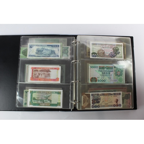 474 - World (178) an Uncirculated collection of world notes in album, all different (some same design and ... 