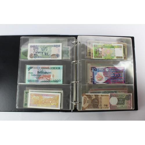 474 - World (178) an Uncirculated collection of world notes in album, all different (some same design and ... 