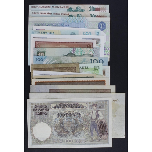 481 - World (34), including Malaysia 10 Ringgit 1972 - 76, Turkey 20 Million Lirasi (2) EF+, Greece 1000 D... 