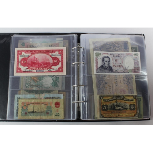 488 - World (88) collection in album including Algeria 5 Francs 1924, China 2 Yuan 1960, France 1000 Franc... 