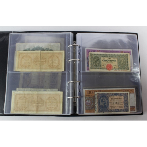 488 - World (88) collection in album including Algeria 5 Francs 1924, China 2 Yuan 1960, France 1000 Franc... 