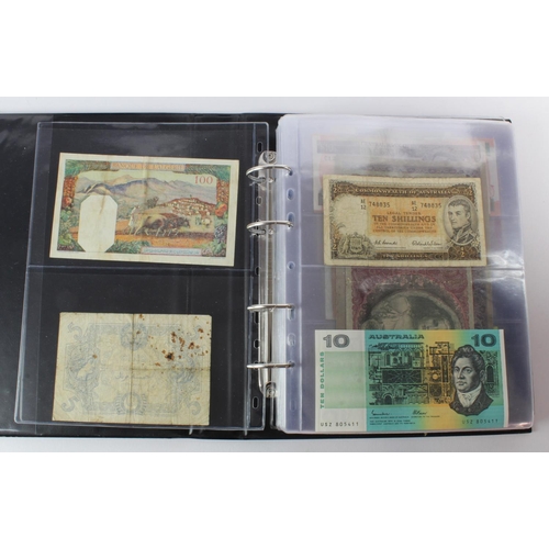 488 - World (88) collection in album including Algeria 5 Francs 1924, China 2 Yuan 1960, France 1000 Franc... 