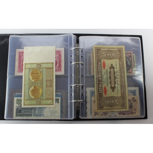 488 - World (88) collection in album including Algeria 5 Francs 1924, China 2 Yuan 1960, France 1000 Franc... 