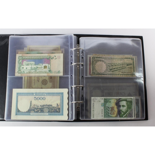 488 - World (88) collection in album including Algeria 5 Francs 1924, China 2 Yuan 1960, France 1000 Franc... 