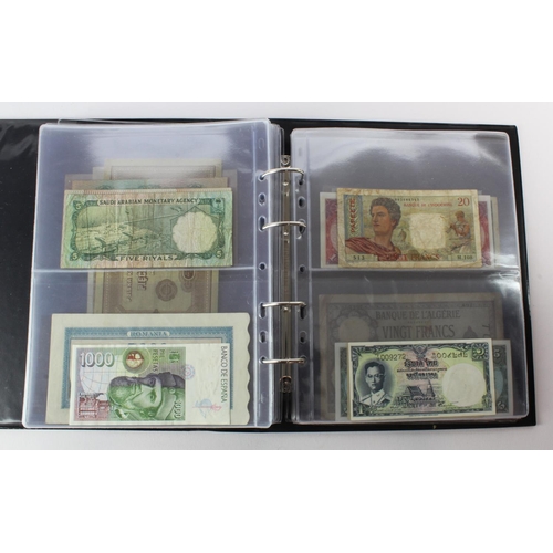 488 - World (88) collection in album including Algeria 5 Francs 1924, China 2 Yuan 1960, France 1000 Franc... 