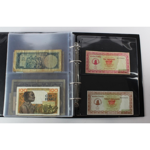 488 - World (88) collection in album including Algeria 5 Francs 1924, China 2 Yuan 1960, France 1000 Franc... 