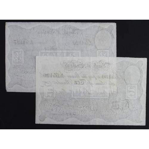 73 - Peppiatt BERNHARD notes (2), 10 Pounds dated 16th May 1935 serial K/147 65180, VF+, 5 Pounds dated 1... 