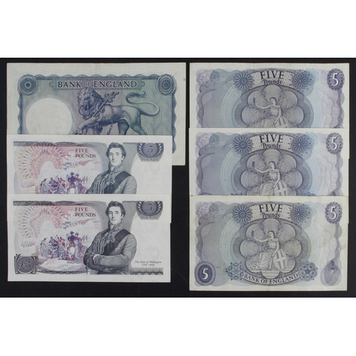 80 - Bank of England (6) a group of 5 Pounds, O'Brien Lion & Key FIRST SERIES 'A08', Fforde REPLACEMENT '... 