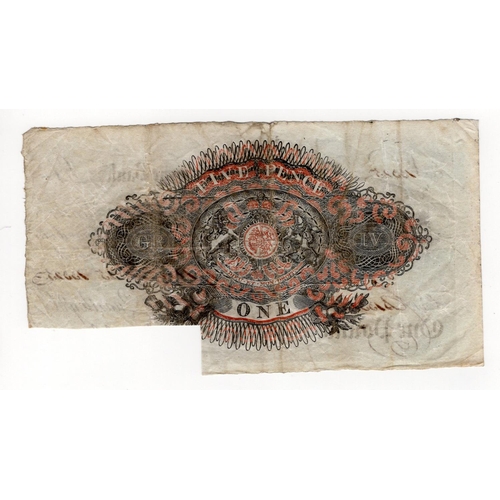 92 - Christchurch & Wimborne Bank 1 Pound dated 1825, serial No. 13325 for Dean, Clapcott, Quartley & Co.... 