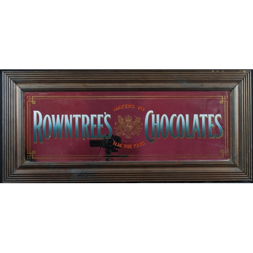 1069 - Rowntrees Chocolates framed advertising mirror, total size 82.5cm x 37cm approx. Buyer collects or a... 