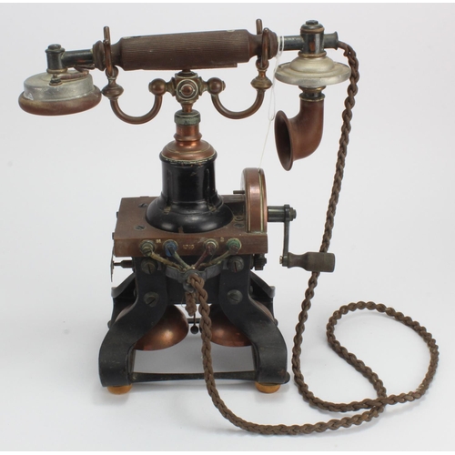 1080 - Skeleton telephone, circa late 19th to early 20th Century, marked 'no. 16', height 30cm approx.