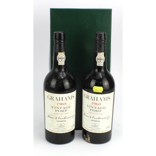 1093 - W & J Graham & Co, Oporto, Portugal Vintage Port Wine Finest Reserve 1963, two bottles (2)