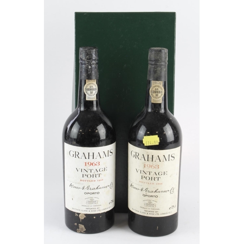 1094 - W & J Graham & Co, Oporto, Portugal Vintage Port Wine Finest Reserve 1963, two bottles (2)