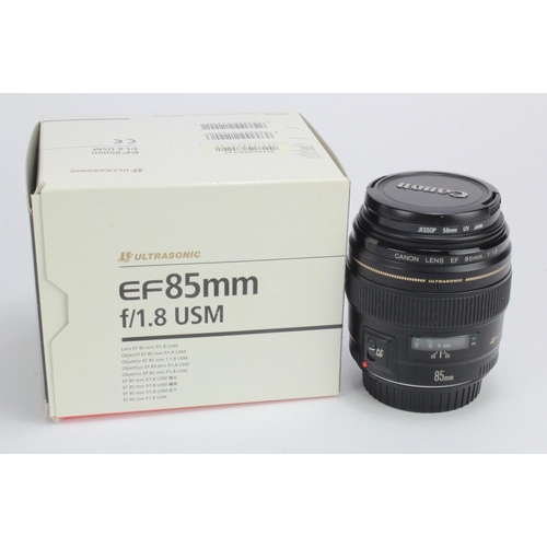 1100 - Canon EF f/1.8 85mm lens, contained in original box