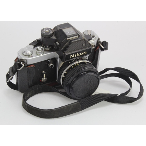 1116 - Nikon F2 Photomic SLR camera (serial no. 7807807), with Nikkor 50mm 1:1.4 lens (3803736), appears to... 