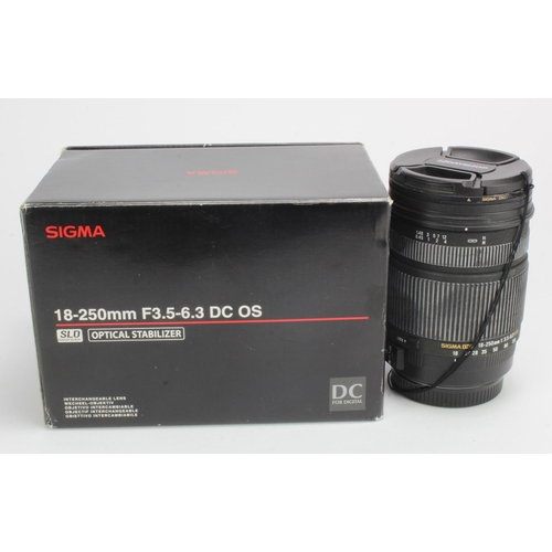 1120 - Sigma (Canon) 18-250mm f3.5-6.3 DC OS lens, contained in original case & box