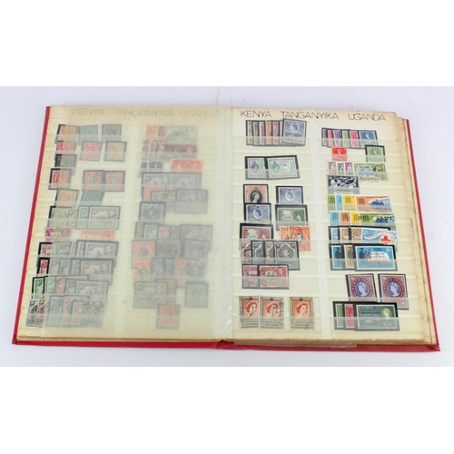 119 - Red stockbook with many British Commonwealth, QV to early QE2 um / m / used, in sets, part sets and ... 