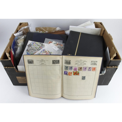 55 - Banana box of Stamp Albums, loose etc. Good sorter lot  (Buyer collects)