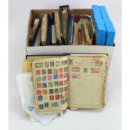 61 - Box of material in several albums, including a few juvenile type collections, otherwise generally we... 