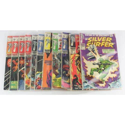 614 - Silver Surfer. A collection of eleven Silver Surfer comics, published Marvel, 1968-70, comprising no... 