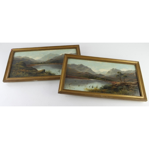 636 - Charles Leslie (1839–1886). Pair of oil on canvases, depicting mountainous landscapes, both signed b... 