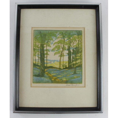 647 - Hall Thorpe (1874-1947) Woodcut titled 'Bluebell Wood'. Signed in pencil (lower right) Image measure... 