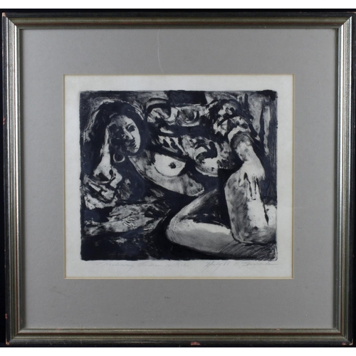 655 - Leonardo, E. Lithograph/Monotype titled 'Reclining Woman in Robe'. Signed lower right and dated July... 