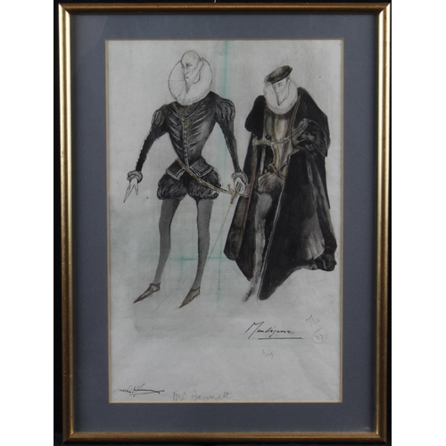 657 - Leslie Hurry (1909-1978) Original costume design illustration for the character Dom Luis de Sousa, p... 