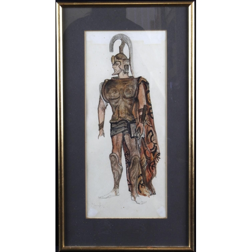 658 - Leslie Hurry (1909-1978) Original costume design illustration for the character Menelaus, played by ... 