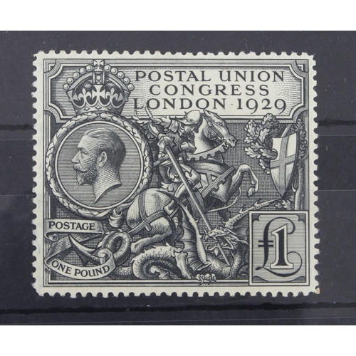 7 - GB - 1929 PUC £1 black, SG438, unmounted mint, gum toned, cat £1100