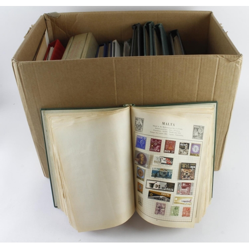 70 - British Commonwealth range in large heavy box. Many albums / stockbooks, plus loose stamps. Four ful... 