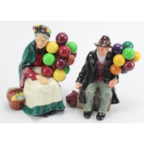 734 - Royal Doulton. Two Royal doulton figures, comprising 'The Old Balloon Seller' (HN1315, earlier editi... 