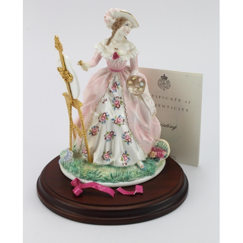 736 - Royal Worcester 'Painting' figurine from the Graceful Arts series, dated 1995, limited edition certi... 