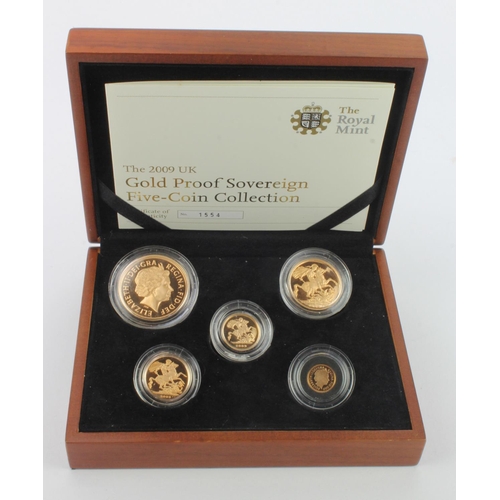 10 - Five coin set 2015 (Five Pounds - Quarter Sovereign) Proof FDC boxed as issued