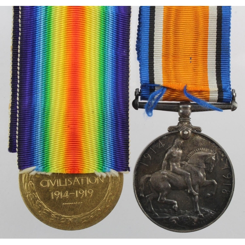 1039 - BWM & Victory Medal to (35603 Pte J S Blackwell Essex Regt) entitled to the Silver War Badge for his... 