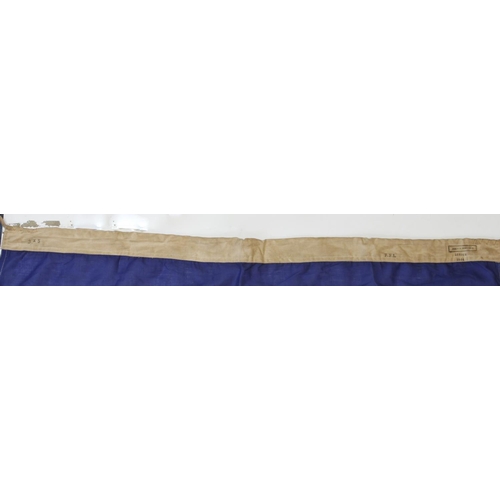 1109 - France a Free French WW2 era flag, stamped to edge, 5 feet approx, service wear.