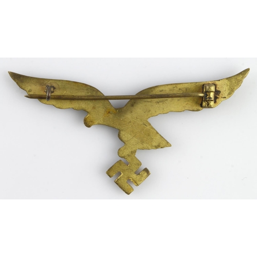 1136 - German 3rd Reich Generals gilt Luftwaffe pin on breast badge