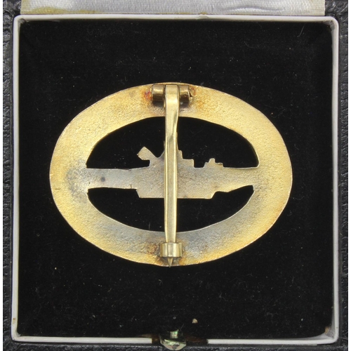 1264 - German scarce 1957 U-Boat badge with Brilliants / Diamonds in fitted case.