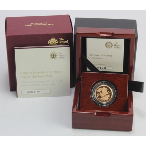 133 - Sovereign 2018 Proof FDC boxed as issued