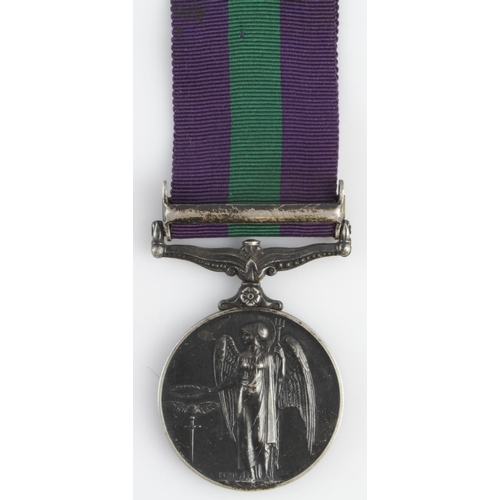 1356 - GSM QE2 with Cyprus clasp (23283034 Pte T Pickford R.Leicesters).