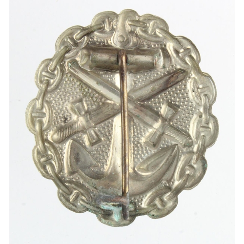 1374 - Imperial German Naval wound badge, silver grade.