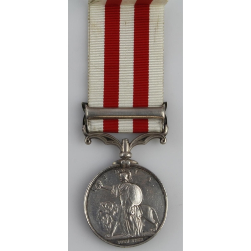 1392 - Indian Mutiny Medal 1857 with Delhi clasp (Color-Serjt T, Callaghan. 61st Regt). Rank partially corr... 