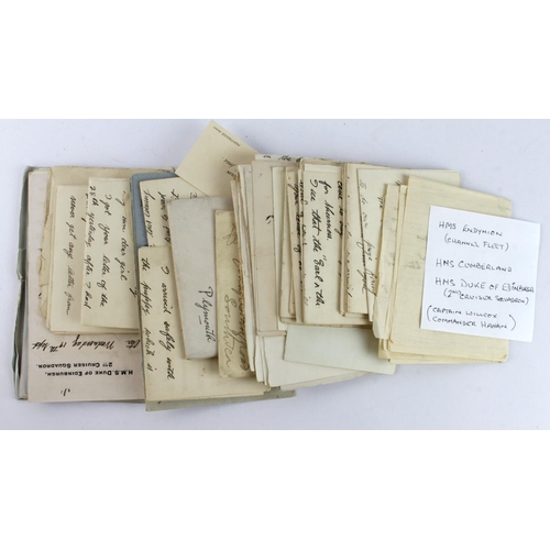 1564 - WW1 Royal Naval letters documents etc., relating to HMS Endymion, HMS Cumberland, HMS Duke of Edinbu... 