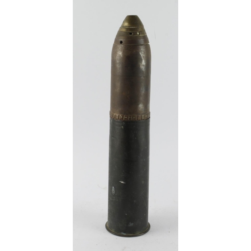 1570 - WW1 Turkish 75 mm shrapnel shell head in its German made shell case.