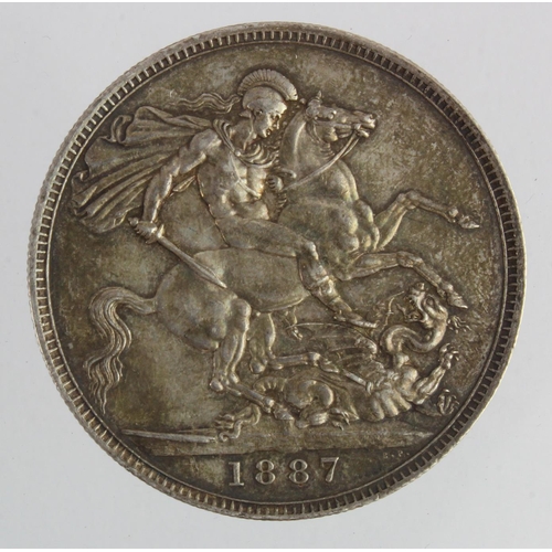 167 - Crown 1887 toned EF, light scratch.