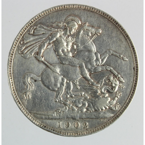 170 - Crown 1902 GF-nVF with some surface marks and an edge knock.