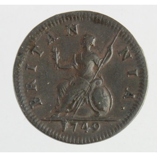 176 - Farthing 1749 VF