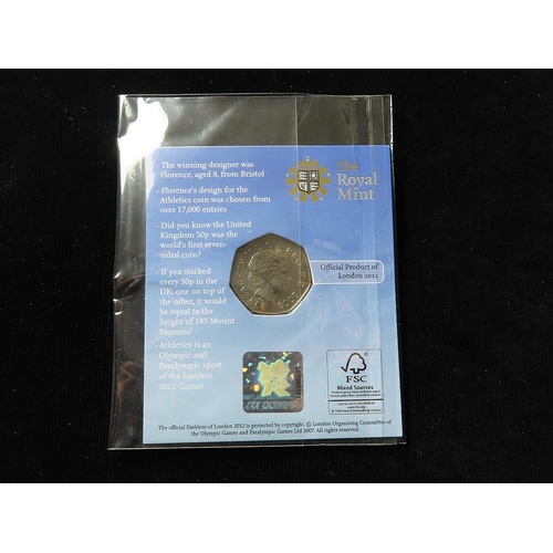 181 - Fifty Pence 2009 London 2012 Olympic Games Blue Peter Winner's Edition BU in original packaging, sca... 