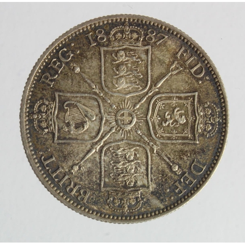 184 - Florin 1887 Jubilee, toned EF-GEF