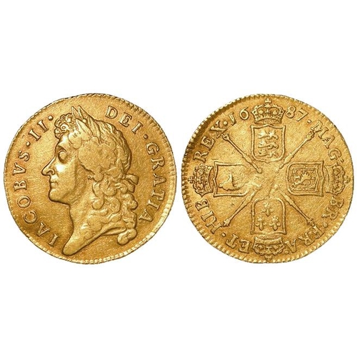 20 - Guinea 1687 nVF, mark centre rev.